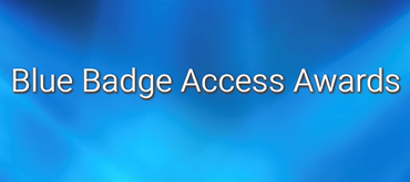 A blue background with Blue Badge Access Awards in white text