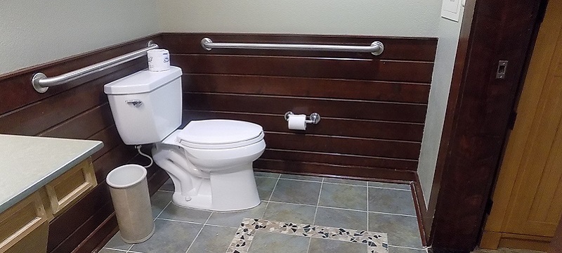 Photo of toilet in hotel room.