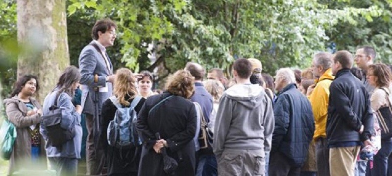 Photo of a walking tour.