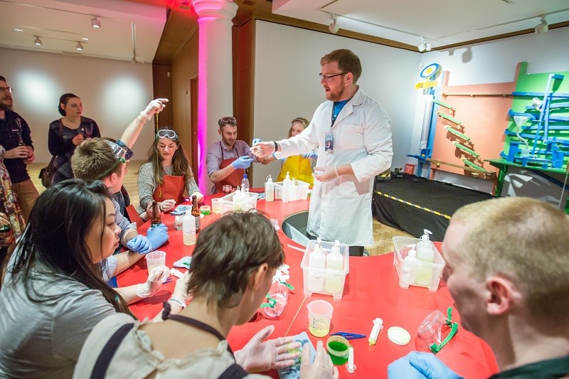 Photo of a Science Festival demo.