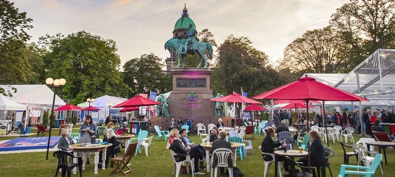 Photo of people at the Book Festival.