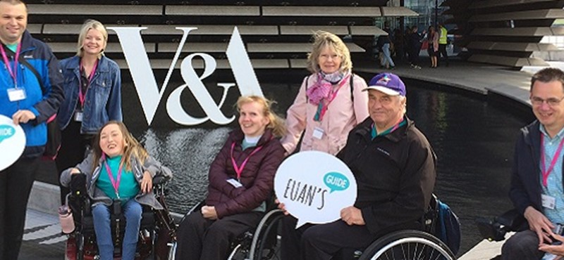 Photo of Euan's Guide Ambassadors outside the V&A Dundee.