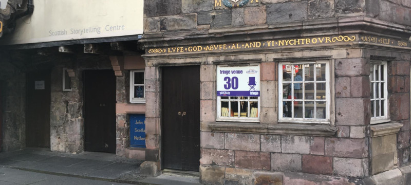 Photo of the Scottish Storytelling Centre taken from the Royal Mile.