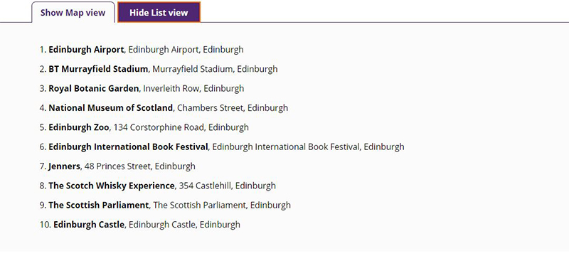 Photo of Euan's Guide map results.