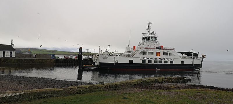 Image of ferry boat in Largs that will take you to Milport