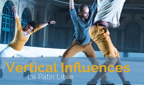 Flyer for Vertical Influences showing dancing figure-skaters.