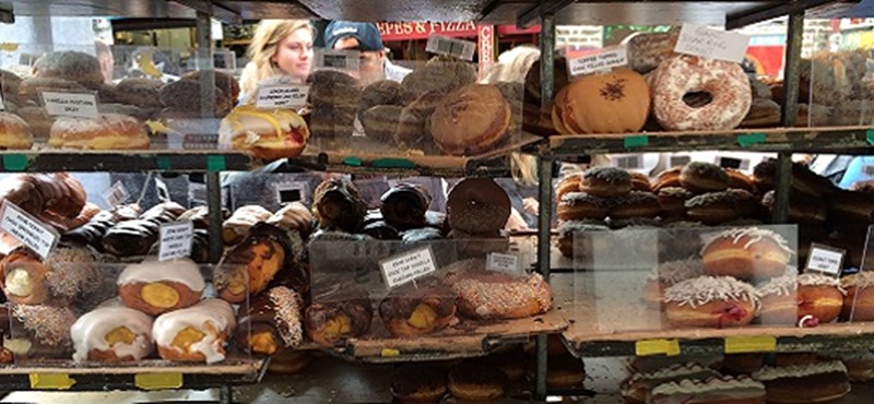 Photo of a donut stand in London.