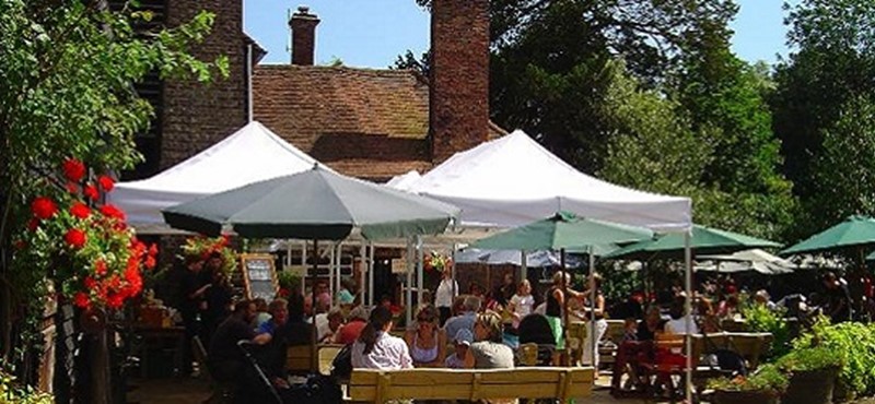 Photo of an outdoor cafe.