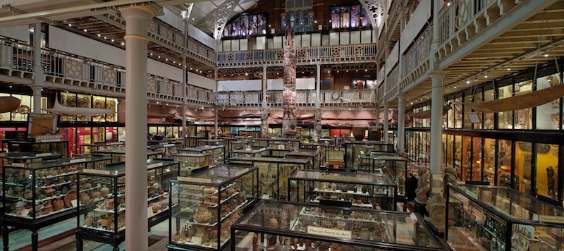 Display cabinets at Pitt Rivers Museum.