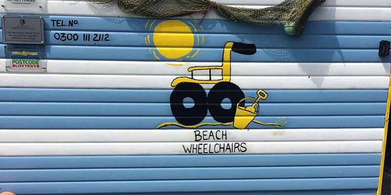 Beach wheelchairs.