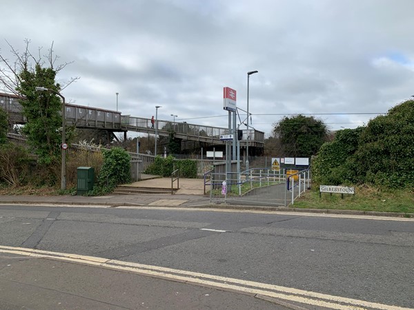 The end of the path opposite Brunstane station