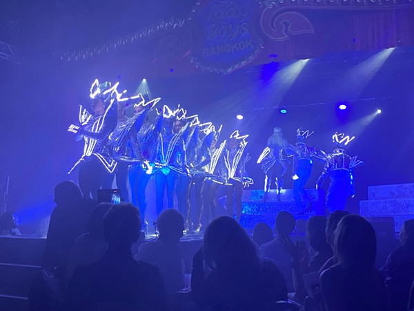 picture of stage with colourful lights