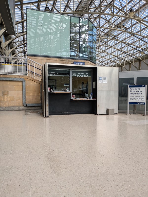 Ticket booth on the platform