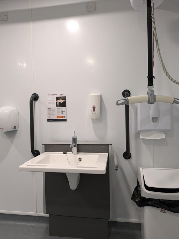 Image of adjustable sink in Changing Places toilet