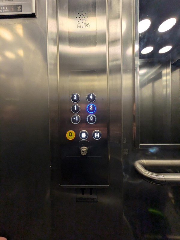 Image of lift access the lift buttons have braille markings