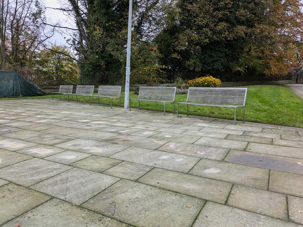 Image of stone path with benches