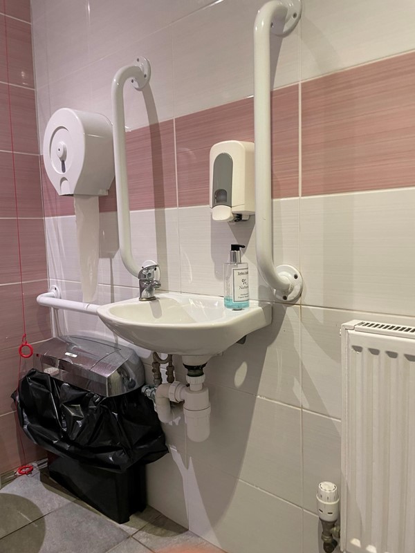 Image of a  sink in an accessible toilet