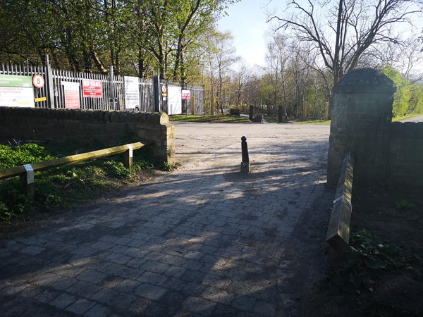 Entrance by the recycling centre.