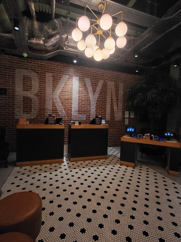 Reception desk at Hotel Brooklyn, Manchester