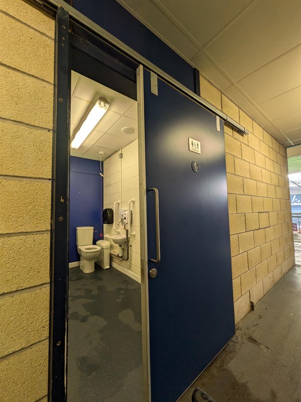 Image of sliding door to the accessible toilet