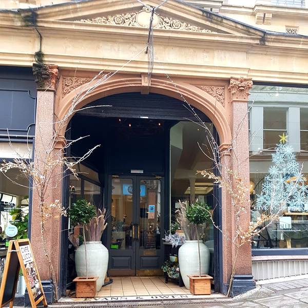 Step-free entrance with double doors on Bartlett Street.