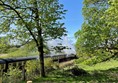 Picture of a train running adjacent to the path