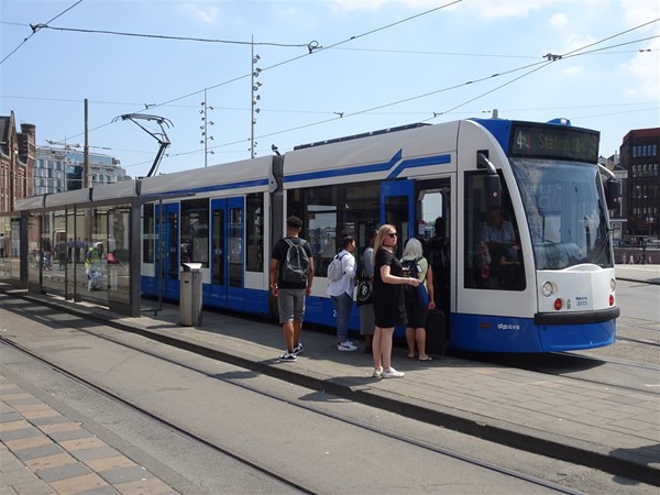 One of the more modern tramcars. The access isn't quite level and an unaccompanied wheelchair user might need help.