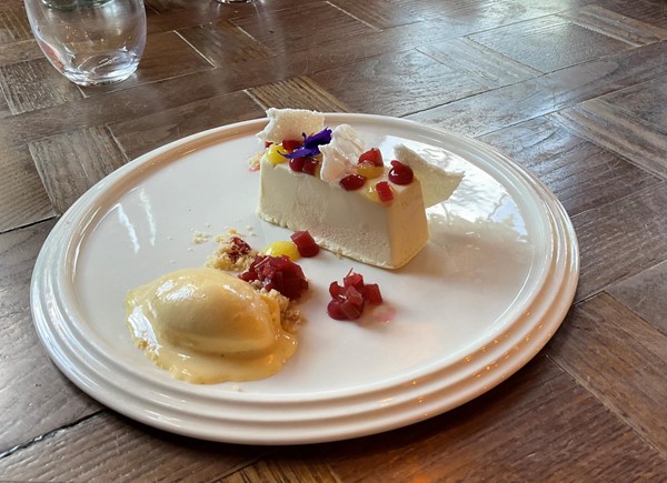 Image of plate of dessert on a table