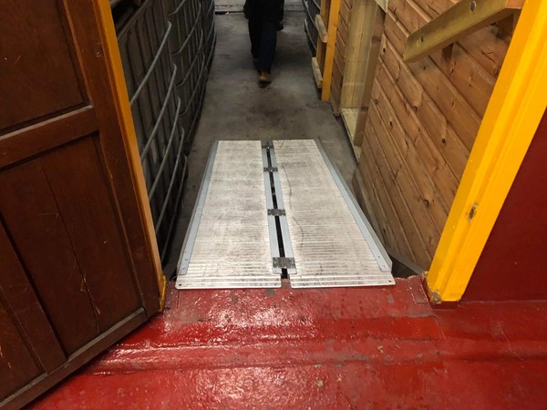 Image of the ramp at the bottling room looking down the way.