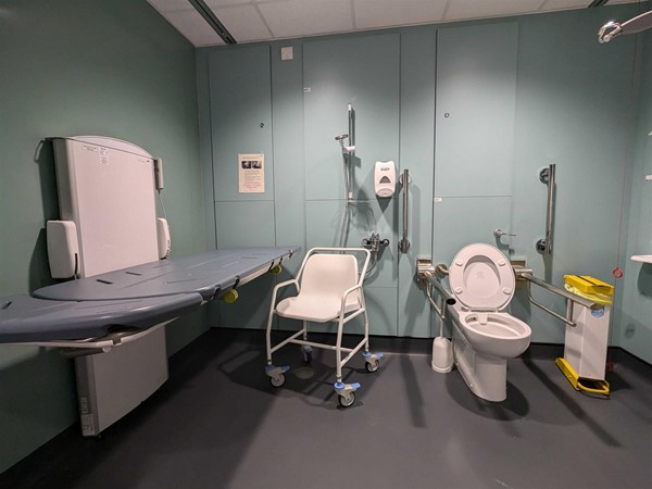 Image of adjustable change bed in the Changing Places toilet