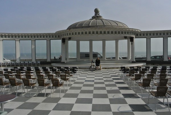 The Sun Court at the Spa. sheltered form the wind with great views across the Bay