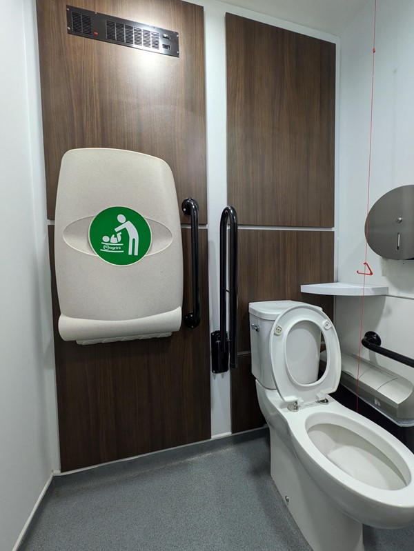 Image of the transfer space in the accessible toilet