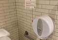 Image of an accessible toilet with a cut short red cord