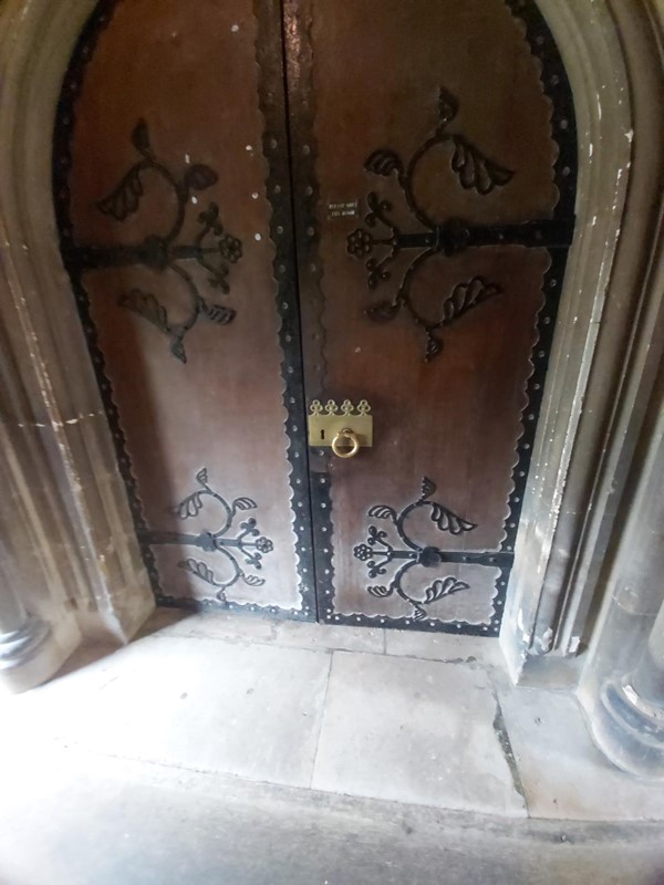 Ornate wooden door