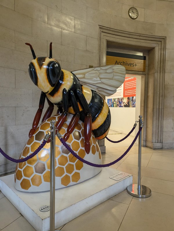 Image of a large bee statue