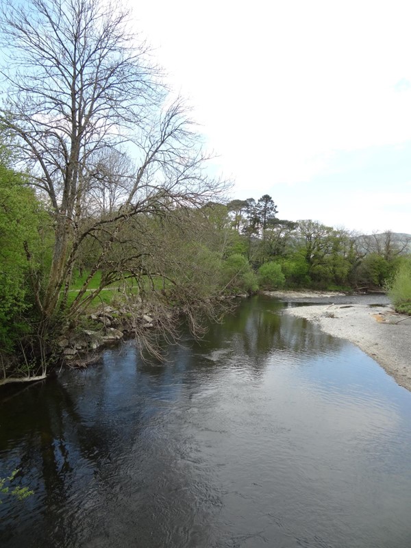 View from the pedestrian bridge the other way, towards Keswick