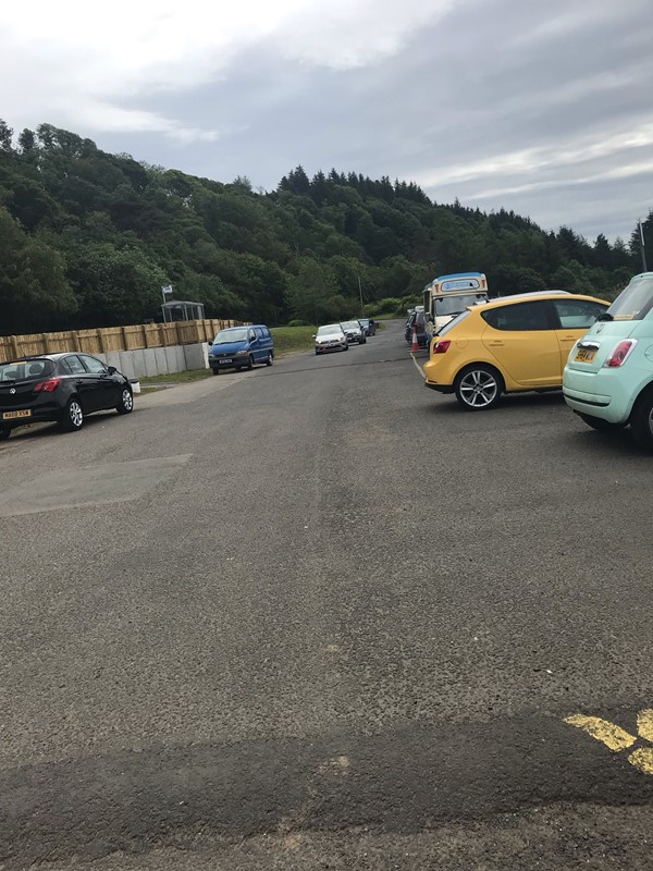 Car park with unmarked speed bumps
