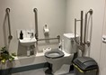 Image of the accessible toilet showing the sink and toilet.