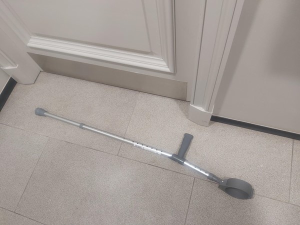 A walking aid on the floor