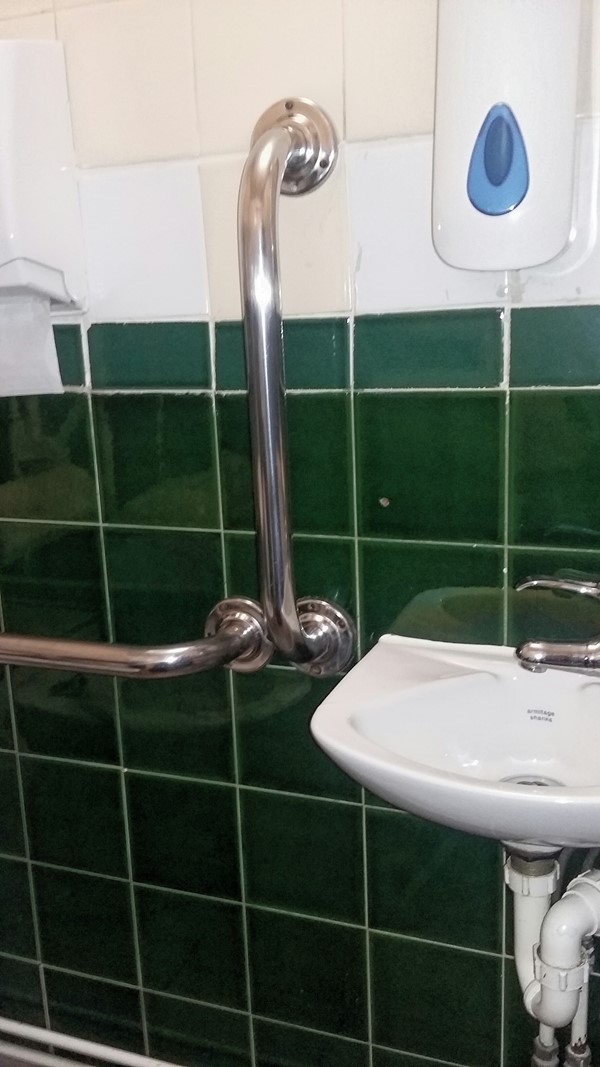 The sink in the disabled toilet