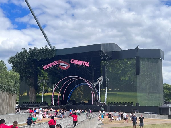 View of the stage from the viewing platform before most people arrived.