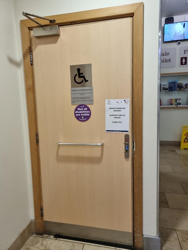 Accessible toilet door