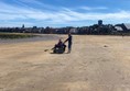 Picture of a beach wheelchair on North Berwick beach