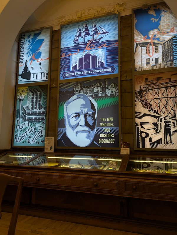 Image of disable showcasing Andrew Carnegie in the Andrew Carnegie Birth Museum