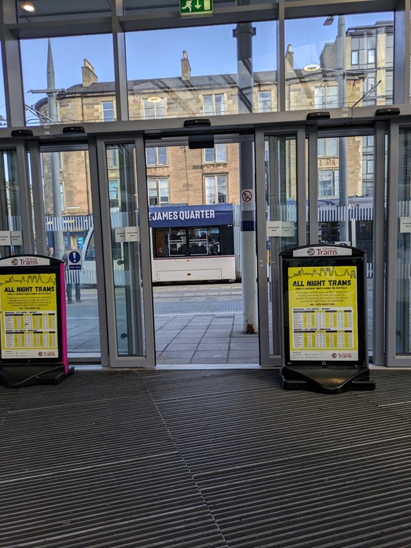 Image of automatic doors exiting the station