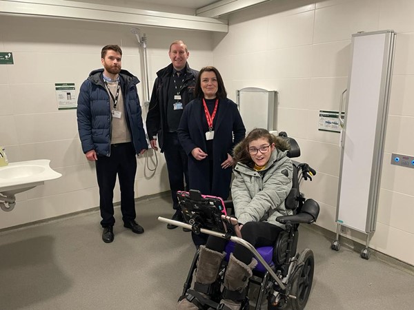 Visitors in the Changing Places toilet