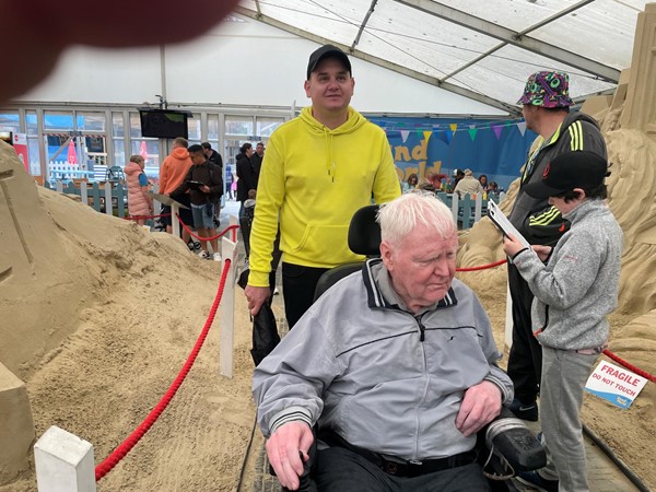 Navigating the course using a powerchair