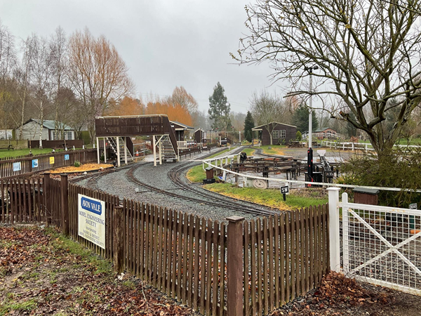 A small garden supply area, and a coffee shop