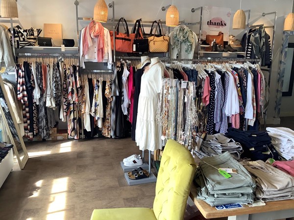 Picture of clothes racks in a shop