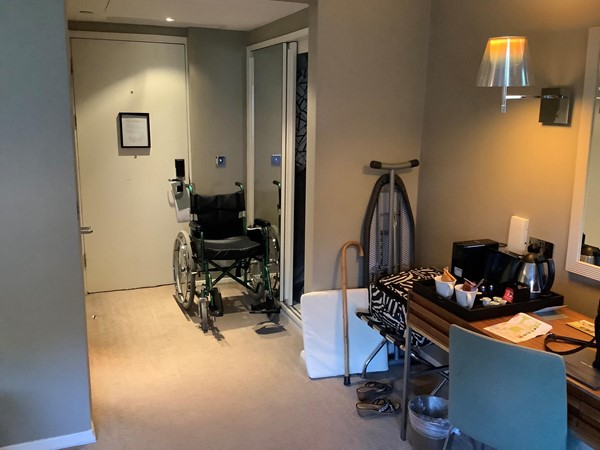 Wheelchair in room